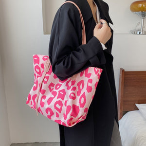 Leopard Print Shoulder Tote Bag