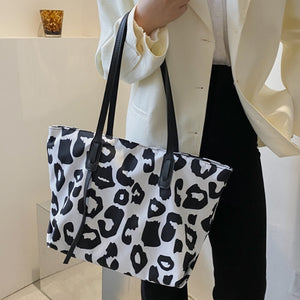 Leopard Print Shoulder Tote Bag