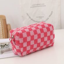 Load image into Gallery viewer, Checkerboard Knit Cosmetic Bag
