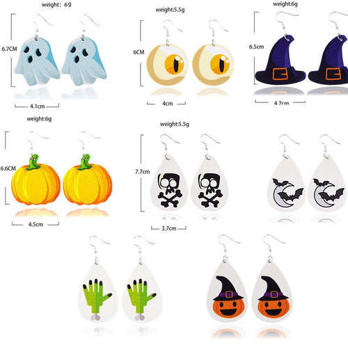 Halloween Teardrop Leaf Drop Earrings（MOQ3, color can mix） - KOC