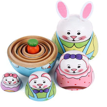 Load image into Gallery viewer, 5Pcs Matryoshka Dolls Handmade Wooden Rabbit
