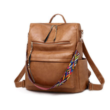 Load image into Gallery viewer, Leather Backpack With Colored Shoulder Straps - KOC
