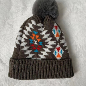 Ladies  Print Thermal Knit Hat