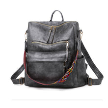 Load image into Gallery viewer, Leather Backpack With Colored Shoulder Straps - KOC
