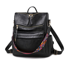 Load image into Gallery viewer, Leather Backpack With Colored Shoulder Straps - KOC
