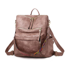 Load image into Gallery viewer, Leather Backpack With Colored Shoulder Straps - KOC
