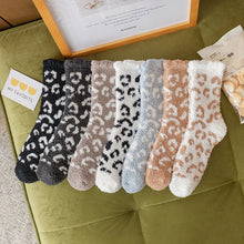 Load image into Gallery viewer, Leopard Coral Fleece Socks|12pc
