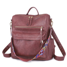 Load image into Gallery viewer, Leather Backpack With Colored Shoulder Straps - KOC
