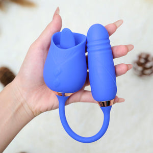 Rose Toy with Vibrator-Blue