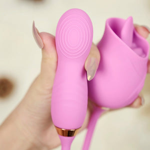 Rose Toy Tongue With Fingerprint Vibrator-Light Purple