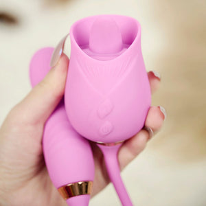 Rose Toy Tongue With Fingerprint Vibrator-Light Purple