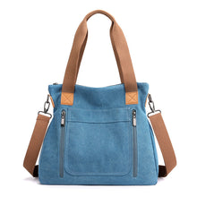 Load image into Gallery viewer, Ladies Large Capacity Canvas Bag-blue
