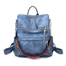 Load image into Gallery viewer, Leather Backpack With Colored Shoulder Straps - KOC
