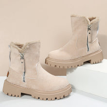 Load image into Gallery viewer, Faux Fur Zipped Boots-Beige
