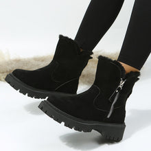 Load image into Gallery viewer, Faux Fur Zipped Boots-Black
