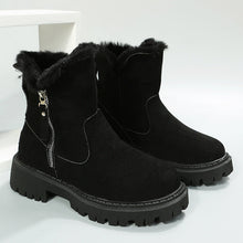 Load image into Gallery viewer, Faux Fur Zipped Boots-Black
