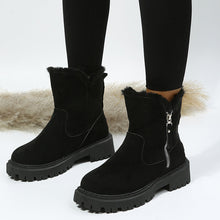 Load image into Gallery viewer, Faux Fur Zipped Boots-Black
