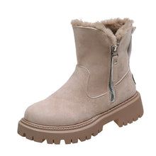 Load image into Gallery viewer, Faux Fur Zipped Boots-Beige
