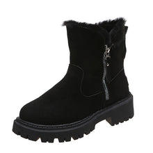 Load image into Gallery viewer, Faux Fur Zipped Boots-Black
