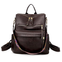 Load image into Gallery viewer, Leather Backpack With Colored Shoulder Straps - KOC
