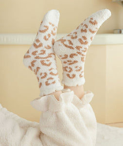 Leopard Coral Fleece Socks|12pc