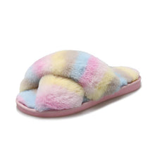 Load image into Gallery viewer, Colorful Plush Cross Plush Slippers - KOC
