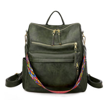 Load image into Gallery viewer, Leather Backpack With Colored Shoulder Straps - KOC
