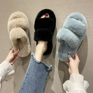 Fluffy Double Band Slippers