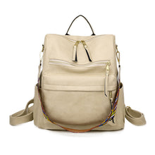 Load image into Gallery viewer, Leather Backpack With Colored Shoulder Straps - KOC
