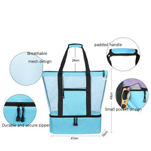 Load image into Gallery viewer, Outdoor Portable Mesh Picnic Beach Bag-size
