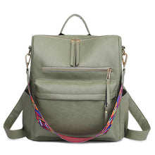 Load image into Gallery viewer, Leather Backpack With Colored Shoulder Straps - KOC
