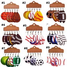 Load image into Gallery viewer, Rugby Football Leather Earrings|2pcs(12pairs)
