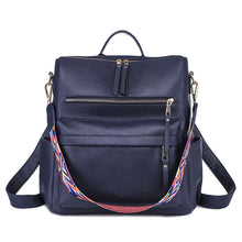 Load image into Gallery viewer, Leather Backpack With Colored Shoulder Straps - KOC
