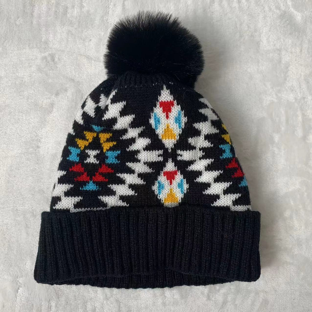 Ladies  Print Thermal Knit Hat