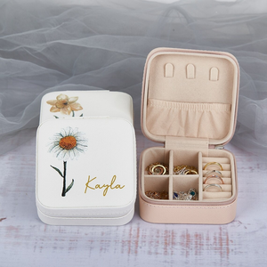 Personalized Travel Jewelry Box with Name