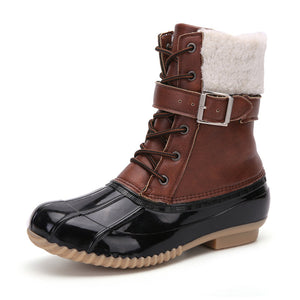 Anti-Slip Plush Boot for Outdoor-Brown