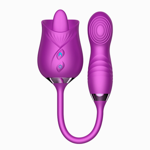 Rose Toy With Tongue Vibrator-Purple