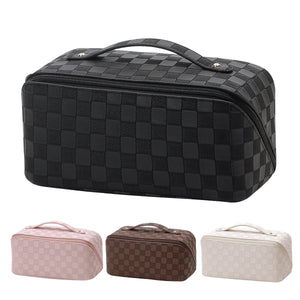 Checkered Multifunctional Cosmetic Bag