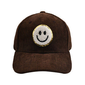 Corduroy Smiley Baseball Cap