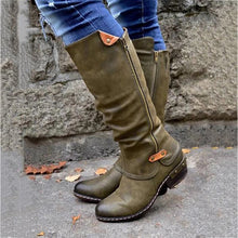 Load image into Gallery viewer, Winter Women Flat Boots-Green
