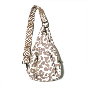 Preorder-Leopard and Cow Print Crossbody Bag-white leopard