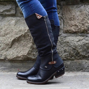 Winter Women Flat Boots-Black