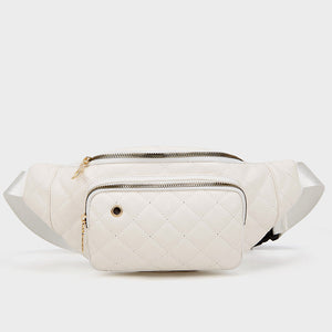 Simple Diamond Crossbody Bag-White