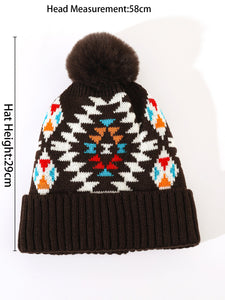 Ladies  Print Thermal Knit Hat