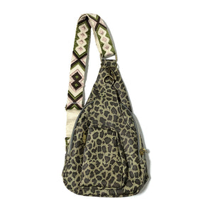 Preorder-Leopard and Cow Print Crossbody Bag-brown leopard