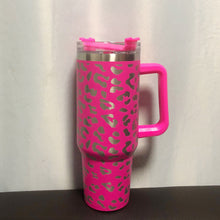 Load image into Gallery viewer, Preorder-Leopard Stainless Steel Handle Insulated Mug-ROSE
