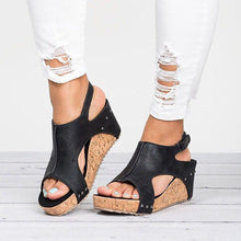 Load image into Gallery viewer, Fashion Platform Sandals-black
