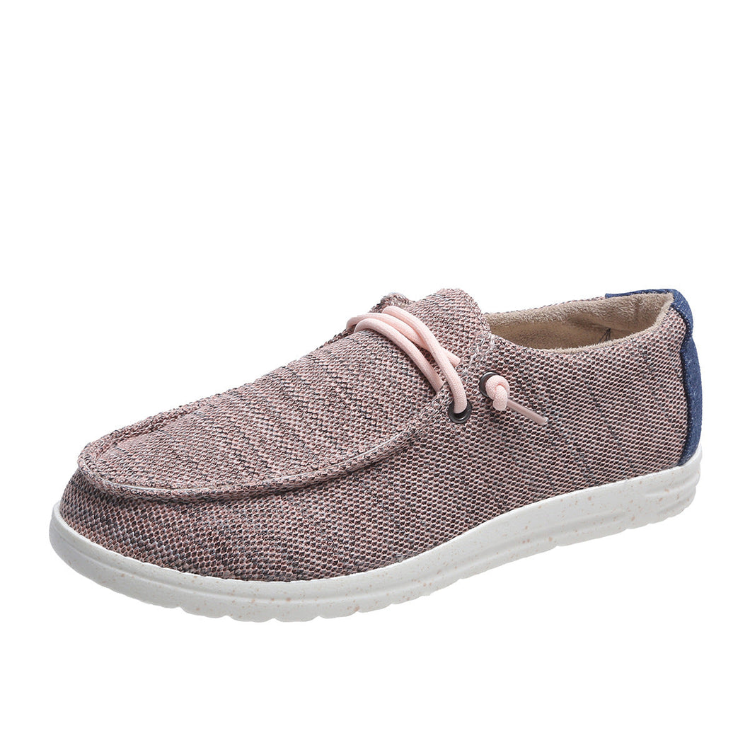 Loafer Canvas Shoes-Pink-koc