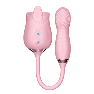 Rose Toy With Tongue Vibrator-Pink