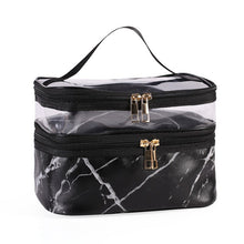 Load image into Gallery viewer, PVC Portable Transparent Double-Layer Cosmetic Bag - KOC
